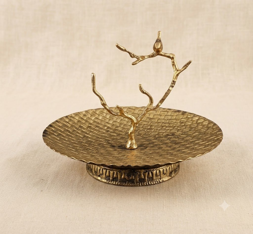 591 ( Elegant Golden Tree Decorative Platter & Dry Fruit Stand )