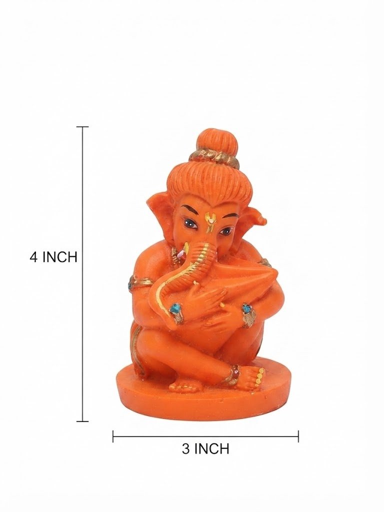 6014 M O ( Premium Orange Ganesha Musical Idol ) - Image 2