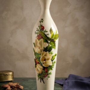 711(A) ( Elegant White Floral Art Decorative Tall Floor Vase )