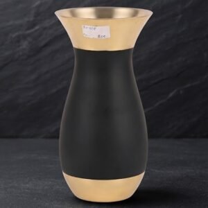 7832 ( Matte Black & Gold Modern Decorative Vase )