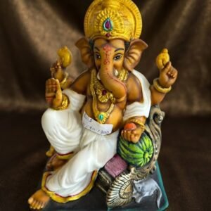 8003  ( Seated Ganesha with Watermelon and Mouse )