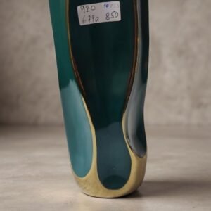 920 ( Elegant Teal & Gold Abstract Decorative Vase )