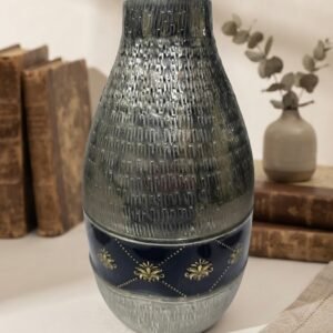9429  ( Elegant Textured Blue & Gold Decorative Vase )