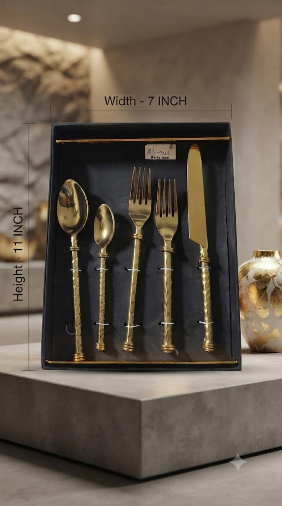 AG9601 ( Luxury Gold Cutlery Set with Premium Display Box )