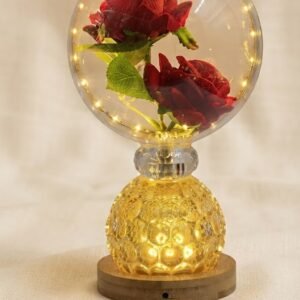 AR1807 ( Illuminated Glass Rose Globe Table Lamp )