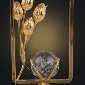 AR2289 ( Elegant Gold Floral Hourglass Decorative Tabletop Ornament )
