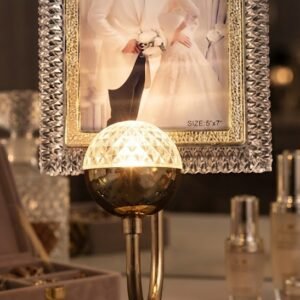 AR2349 ( Luxury Rectangular LED Photo Frame Lamp with Crystal Border & Golden Ball Light ) PCSCTN-40