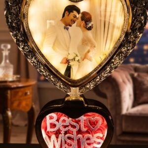 AR3471 ( Luxury Heart-Shaped LED Couple Photo Frame with “Best Wishes” Light-Up Base ) PCS/CTN.75