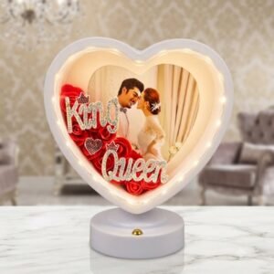AR347 ( Heart-Shaped King & Queen LED Photo Frame with Rose Decoration )PCS/CTN.24