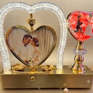 AR3479  ( Luxury Heart-Shaped LED Couple Photo Frame with Crystal Arch & Decorative Heart Lamp ) PCS/CTN.24