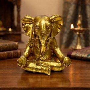 AR381 ( Golden Lord Ganesha Meditation Idol )