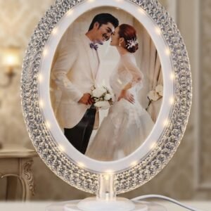 AR9395 ( Elegant Oval Crystal LED Personalized Photo Frame with Decorative Stand ) PCS/CTN.48