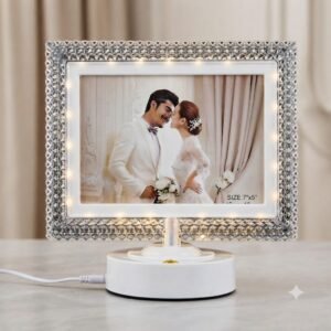 AR9398  ( Luxury Crystal LED Horizontal Personalized Photo Frame with White Stand )PCS/CTN.48