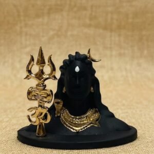 Adiyogi trishu ( Adiyogi Shiva Bust with Golden Trishul & Om )