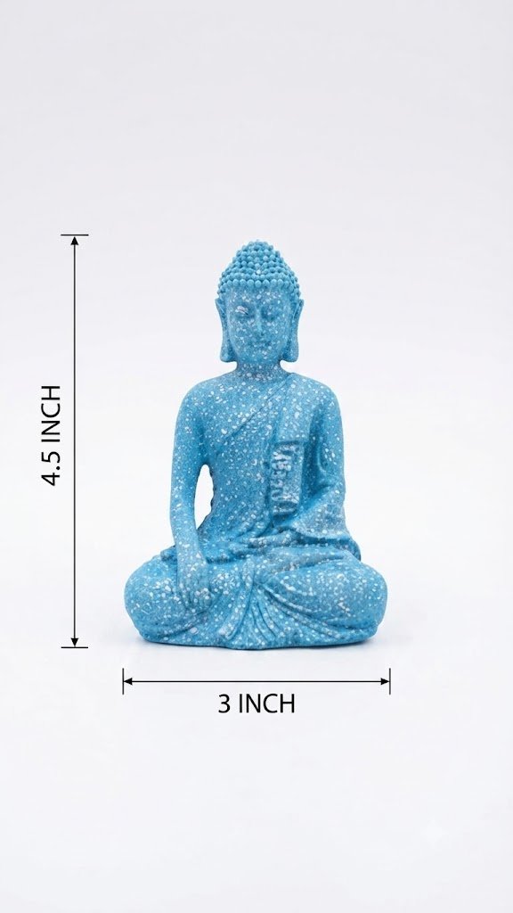 Ap-004 ( Blue Speckled Buddha Meditation Idol ) - Image 2