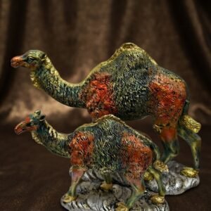 BB-IM-119  ( Vintage Pair of Ceramic Sauropod Dinosaur Figurines )