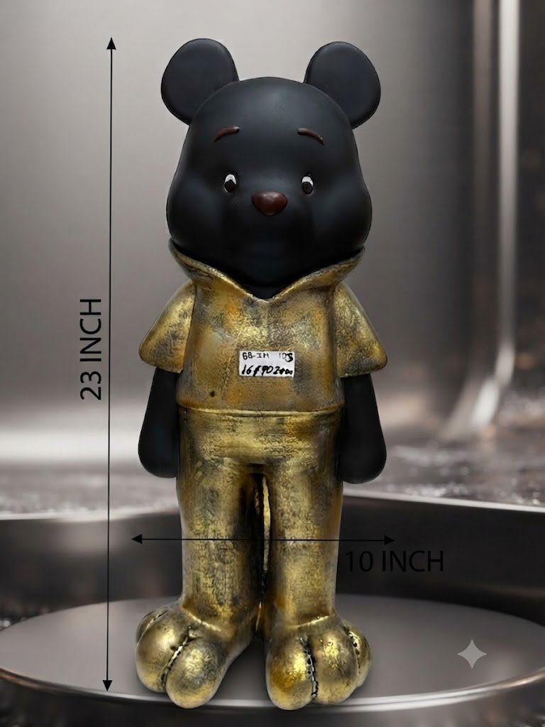 BB-IM 133 ( Golden Black Bear Decorative Figurine โ 23-Inch Designer Bear Statue )