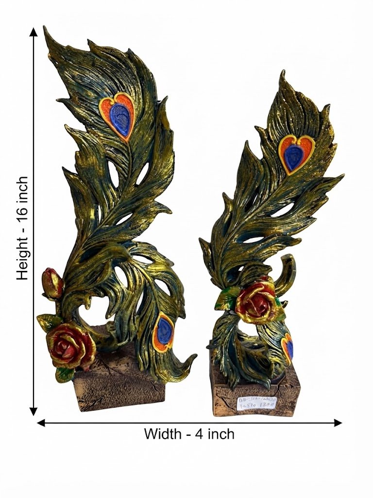 BB.IM.108 ( Peacock Feather & Rose Decorative Sculptures ) - Image 2