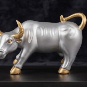 Bull  ( Silver & Gold Bull Decorative Figurine )