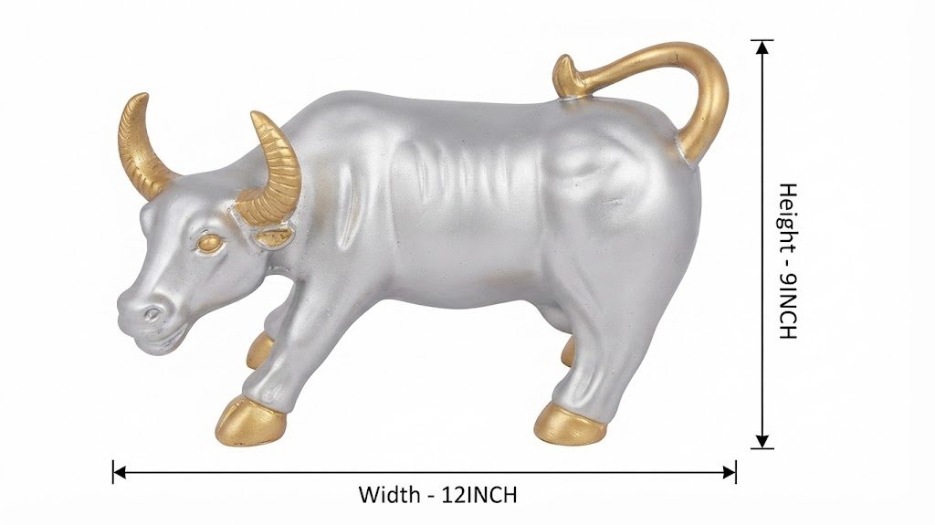 Bull ( Silver & Gold Bull Decorative Figurine ) - Image 2