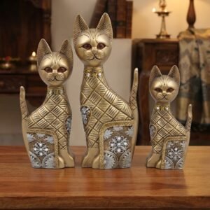 CAT 90 1,3 Set of Three ( Ornate Decorative Cat Figurines )