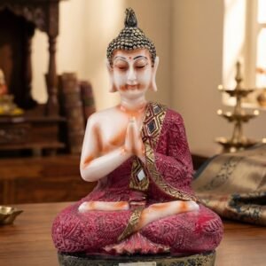 CAlove 910(m) ( Ornate Seated Buddha Statue in Magenta Robes with Jeweled Sash )