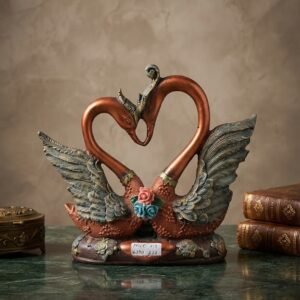 Copper 115  ( Elegant Copper Swan Couple Love Showpiece )