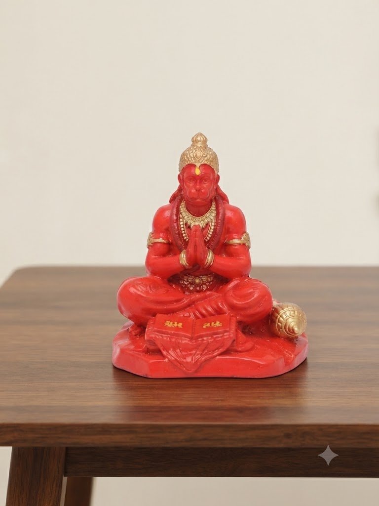 DE-H.0125 ( Divine Lord Hanuman in Meditation with Sacred Scripture )