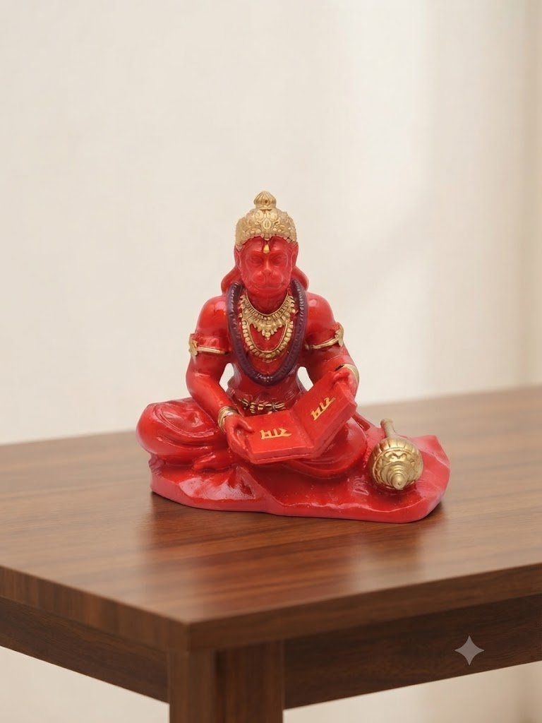 DE HANUMAN ( Divine Lord Hanuman Seated with Ramayana Scripture )