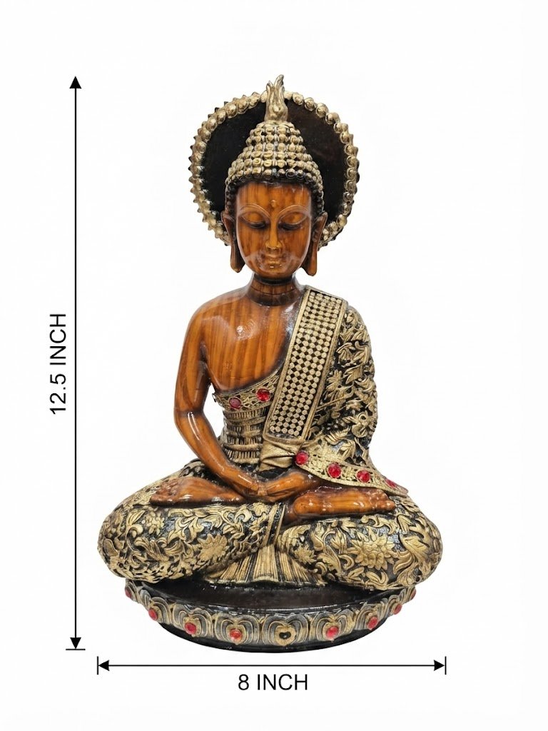 GB-515 Wood ( Handcrafted Wooden Buddha Meditation Statue ) - Image 2