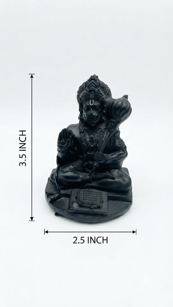 H-4 ( Black Lord Hanuman Seated with Gada ) - Image 2
