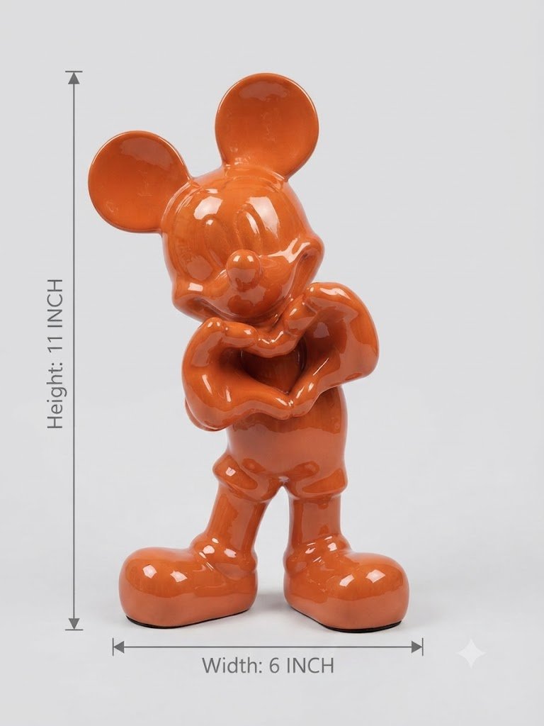 Jolly 68 ( Glossy Orange Mickey Mouse Sculpture ) - Image 2