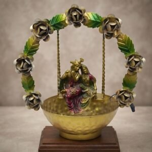 ME-2  ( Royal Radha Krishna Jhula Decorative Showpiece with Floral Arch )