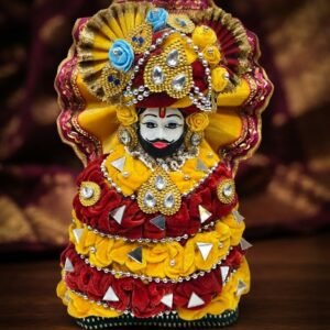 NO.01 khatu  ( Traditional Yellow & Red Floral Decorative Pooja Showpiece )