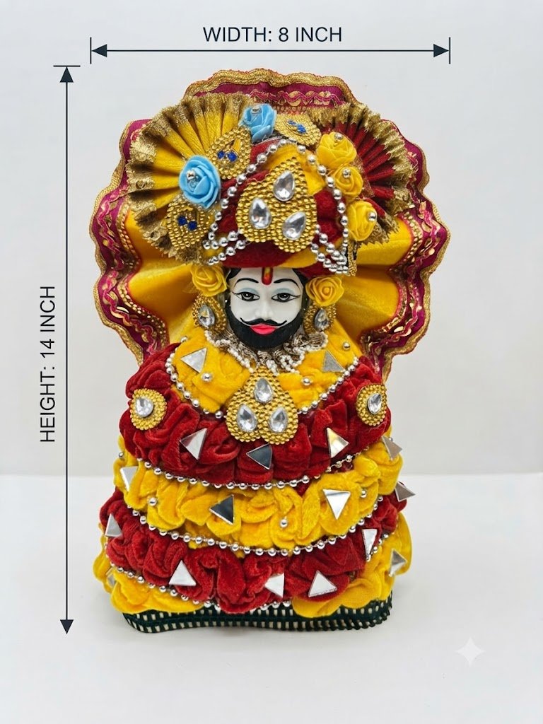 NO.01 khatu ( Traditional Yellow & Red Floral Decorative Pooja Showpiece ) - Image 2