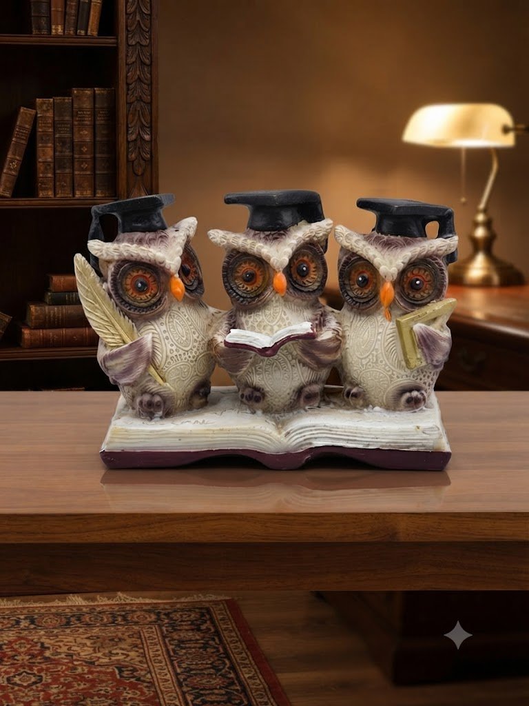 No.15 OWL ( Graduation Owl Trio Book Showpiece )