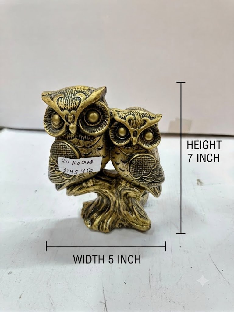 No.20 OWL ( Elegant Antique Finish Double Owl Tree Showpiece ) - Image 2