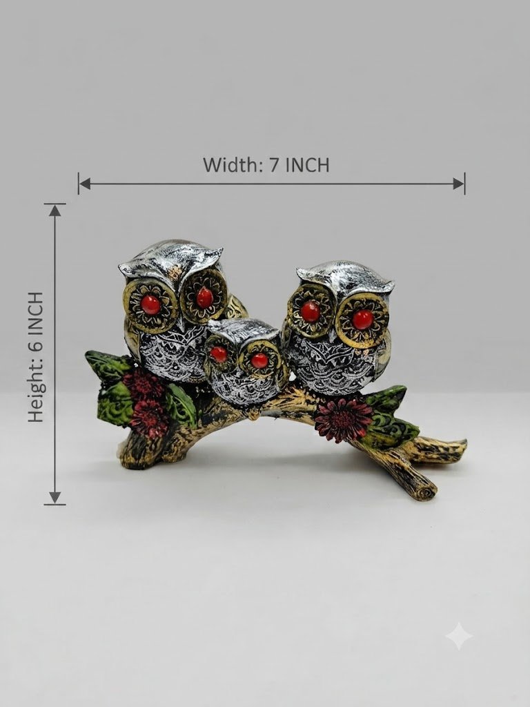 No.5 OWL ( Elegant Family of Four Owls on Branch ) - Image 2