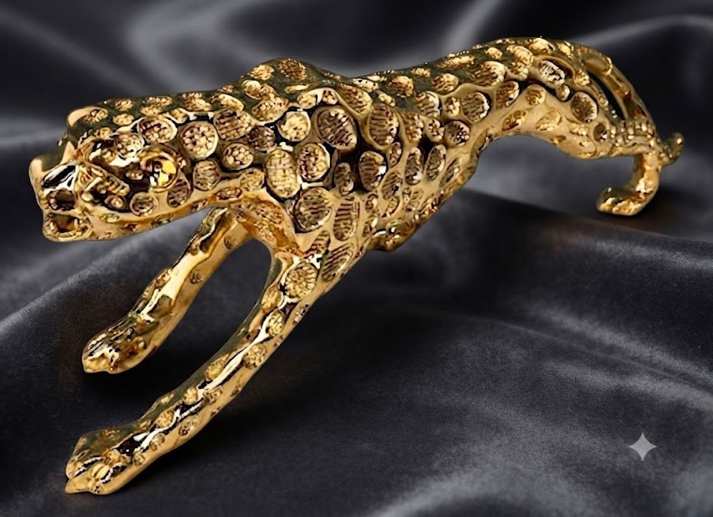 PJ1091 ( Golden Leopard Decorative Showpiece ) PCS/CTN.6