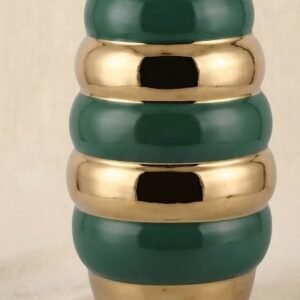 PJ1598 ( Elegant Emerald Green & Gold Decorative Ceramic Vase )