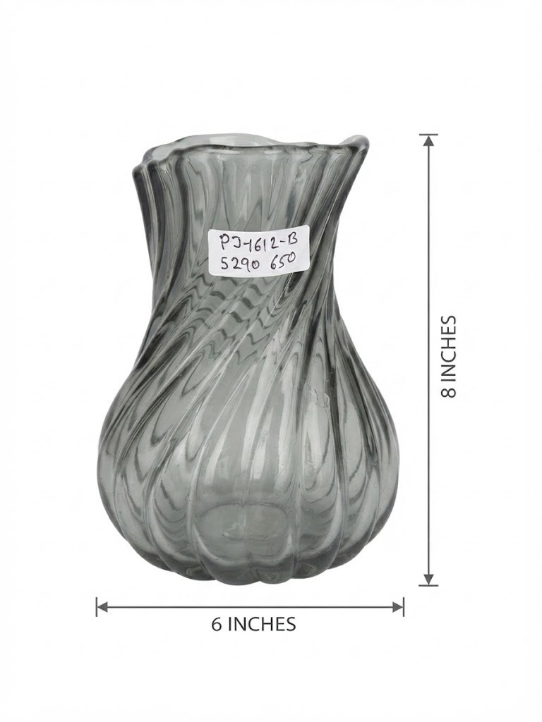 PJ1612-B ( Silver Ripple Sculptural Vase ) - Image 2