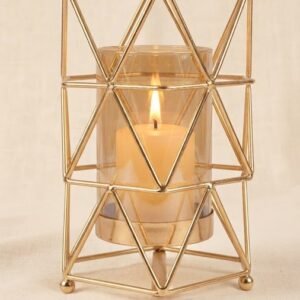 PJ795 ( Modern Gold Geometric Tealight Candle Holder )