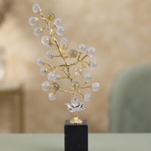PS1835 ( Elegant Crystal Beaded Tree Decorative Showpiece with Black Marble Base )