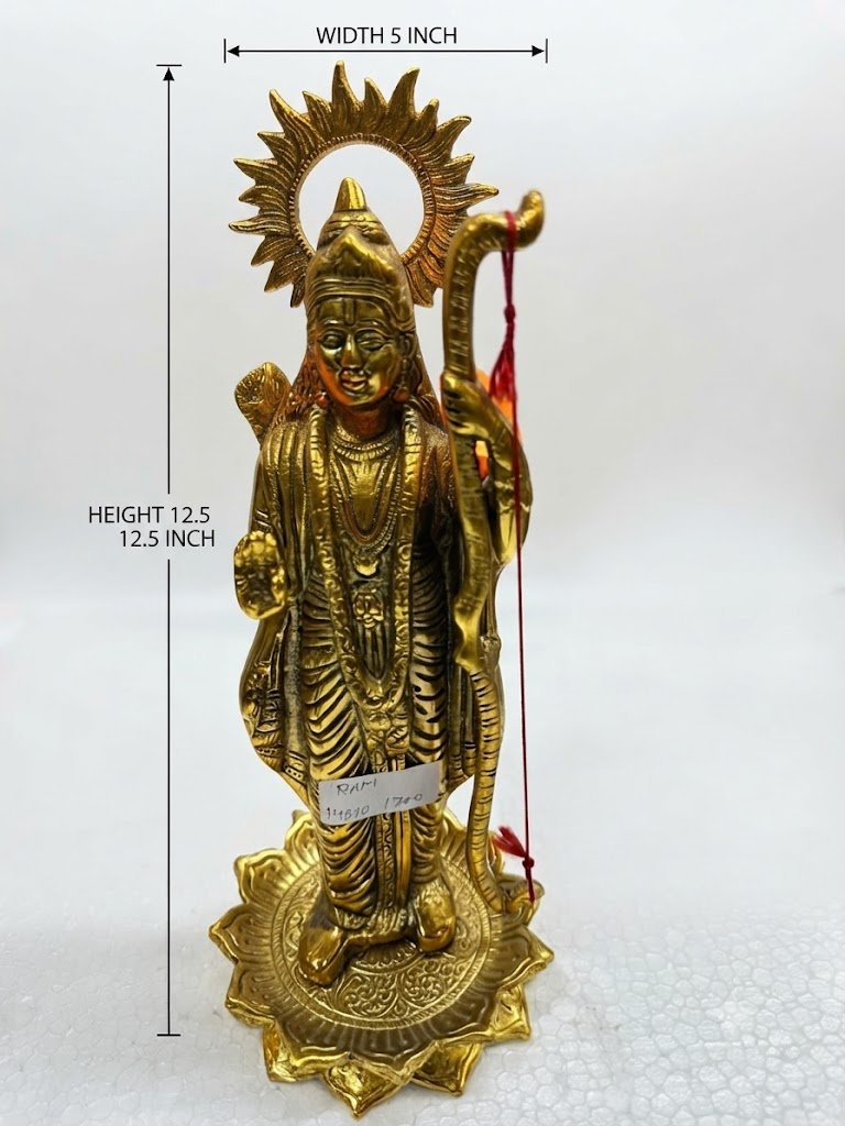 Ram ( Divine Lord Rama Antique Gold Finish Decorative Idol with Bow ) - Image 2
