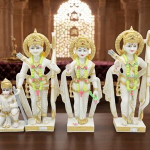 Ram darbar ( Premium White Marble Ram Darbar Idol Set with Lord Rama, Sita, Lakshman & Hanuman )