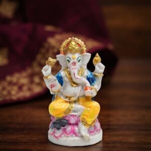 S- 324  ( Colorful Lord Ganesha Idol with Lotus Base )