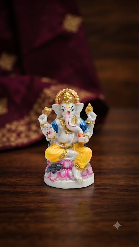 S- 324 ( Colorful Lord Ganesha Idol with Lotus Base )