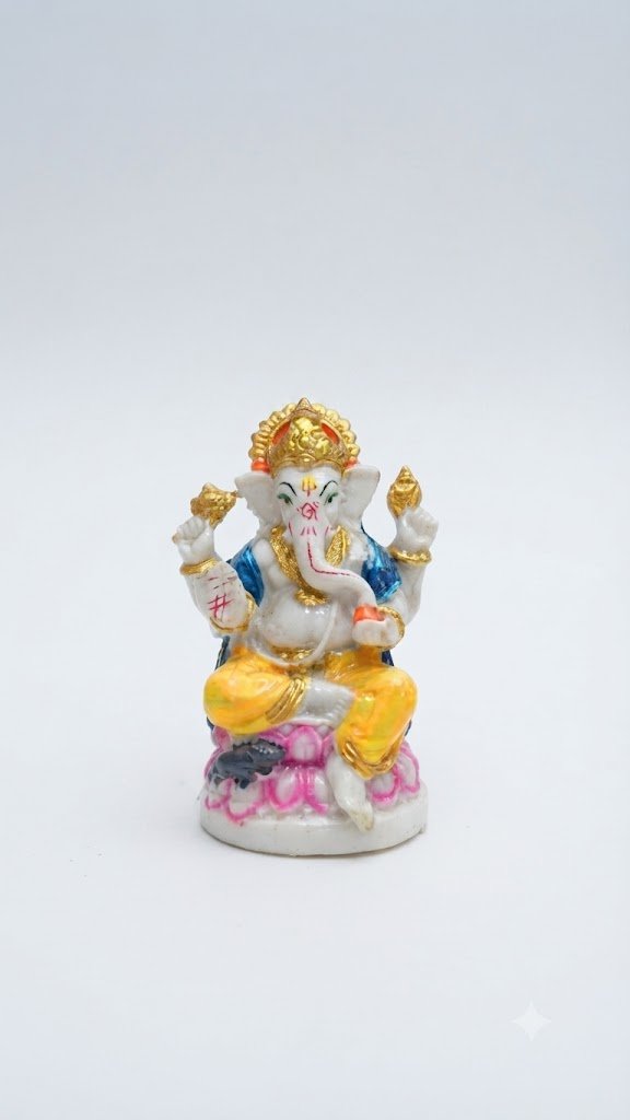 S- 324 ( Colorful Lord Ganesha Idol with Lotus Base ) - Image 2