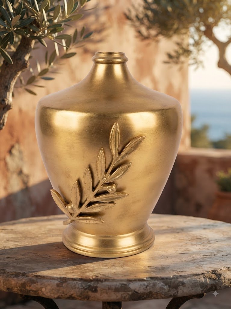 SA1912 ( Antique Gold Leaf-Embellished Decorative Vase )