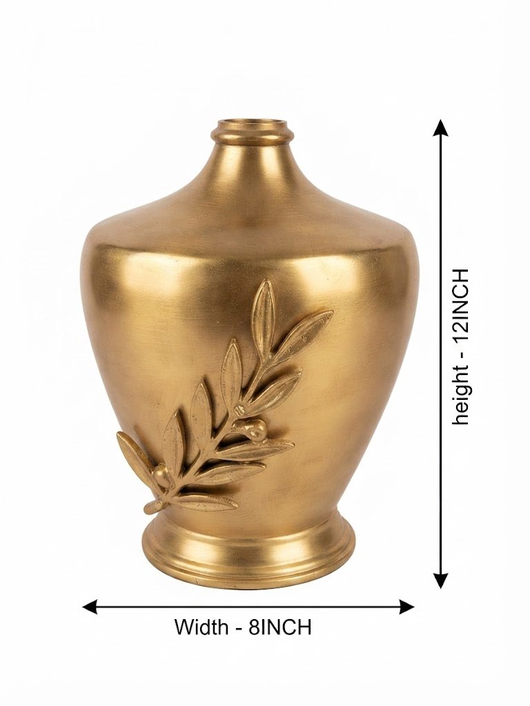SA1912 ( Antique Gold Leaf-Embellished Decorative Vase ) - Image 2